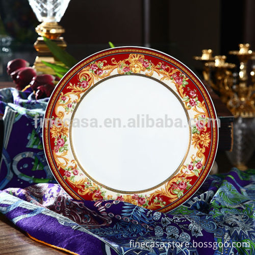 10.5 Inches Luxury Fine Bone China Dinner Plates for Weddings